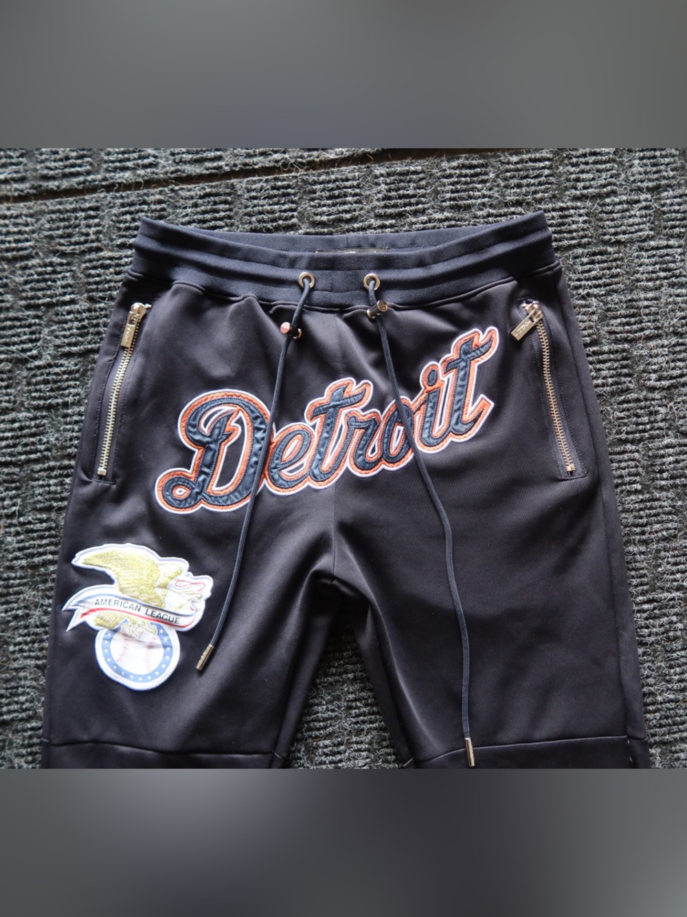 Detroit Embroidered Black Jogger